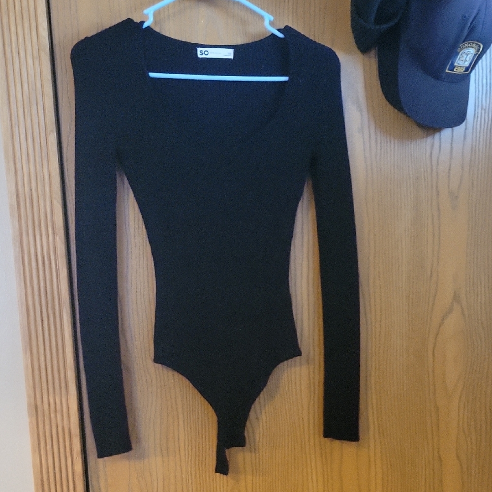 SO Black Long Sleeve Bodysuit